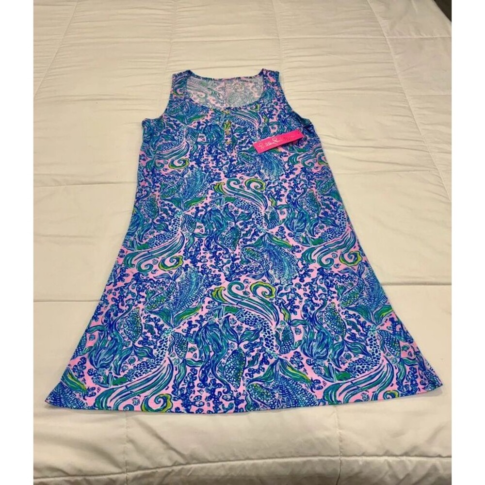 Ladies Lilly Pulitzer Small Colorful Sleeveless Dress with Mermaid Print